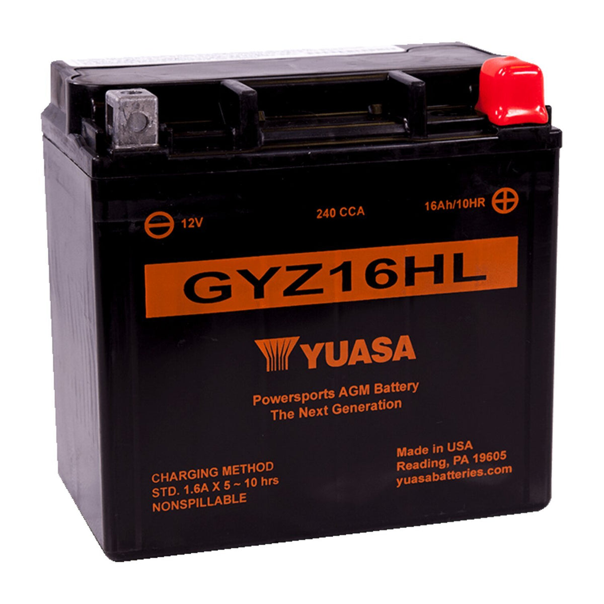 Yuasa GYZ16HL AGM-accu 12V 16Ah 240CCA – Sportster 2004-2022 & Sportster S