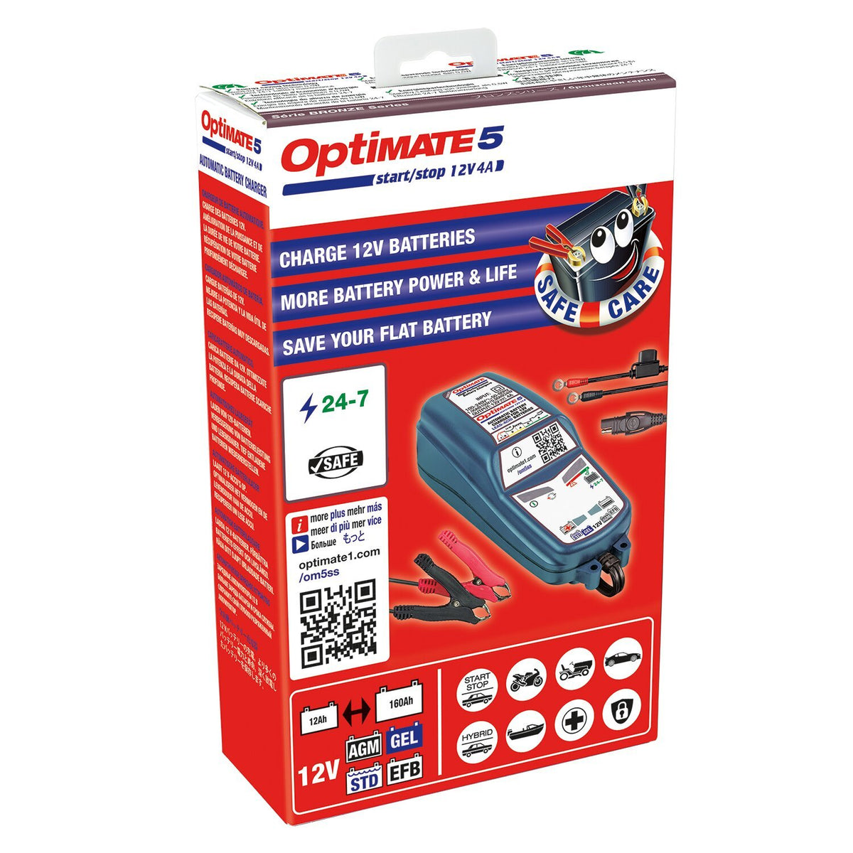 Optimate 5 Start-Stop acculader 12V 4A – voor accu's 15-192 Ah – foto 3