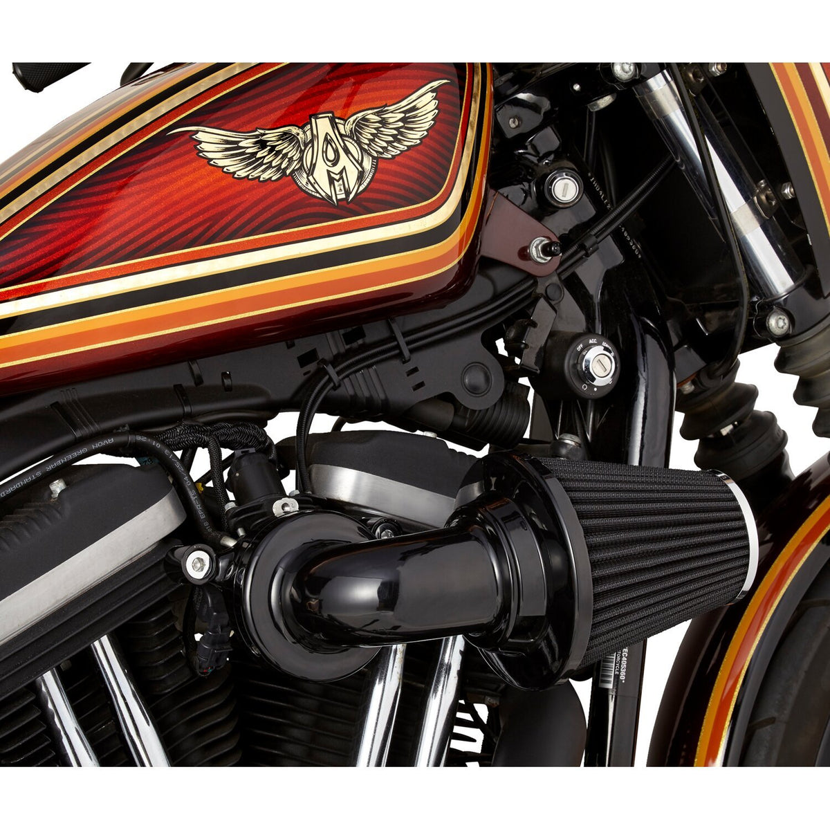 Arlen Ness 90° Monster Sucker luchtfilter zwart (zonder cover) – Milwaukee-Eight – foto 2