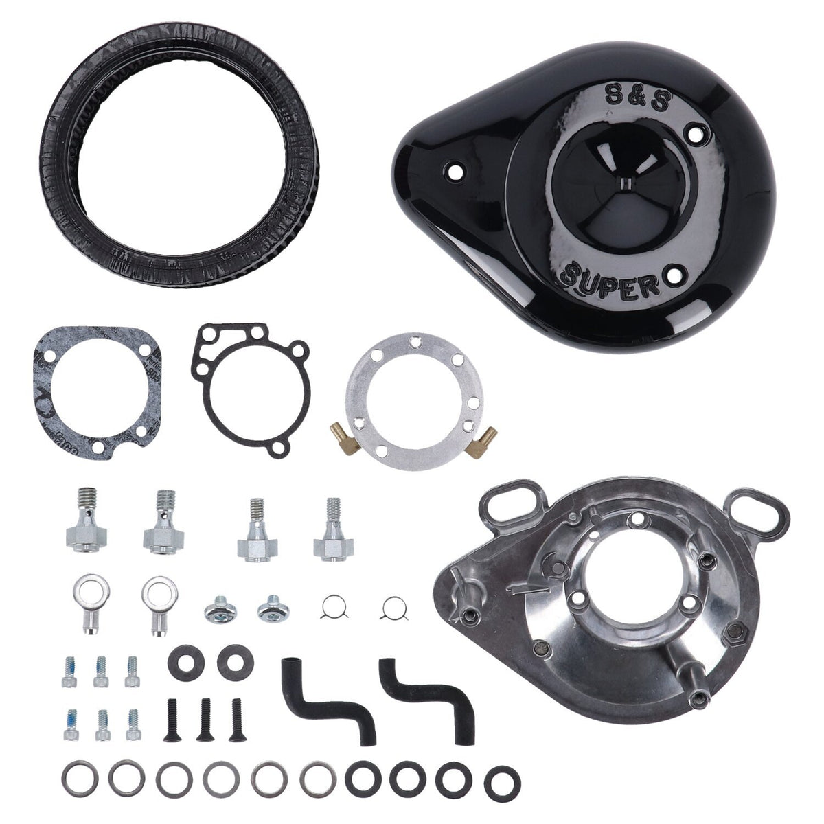 S&S Teardrop luchtfilter zwart – Evolution, Twin Cam & Delphi-injectie – foto 2