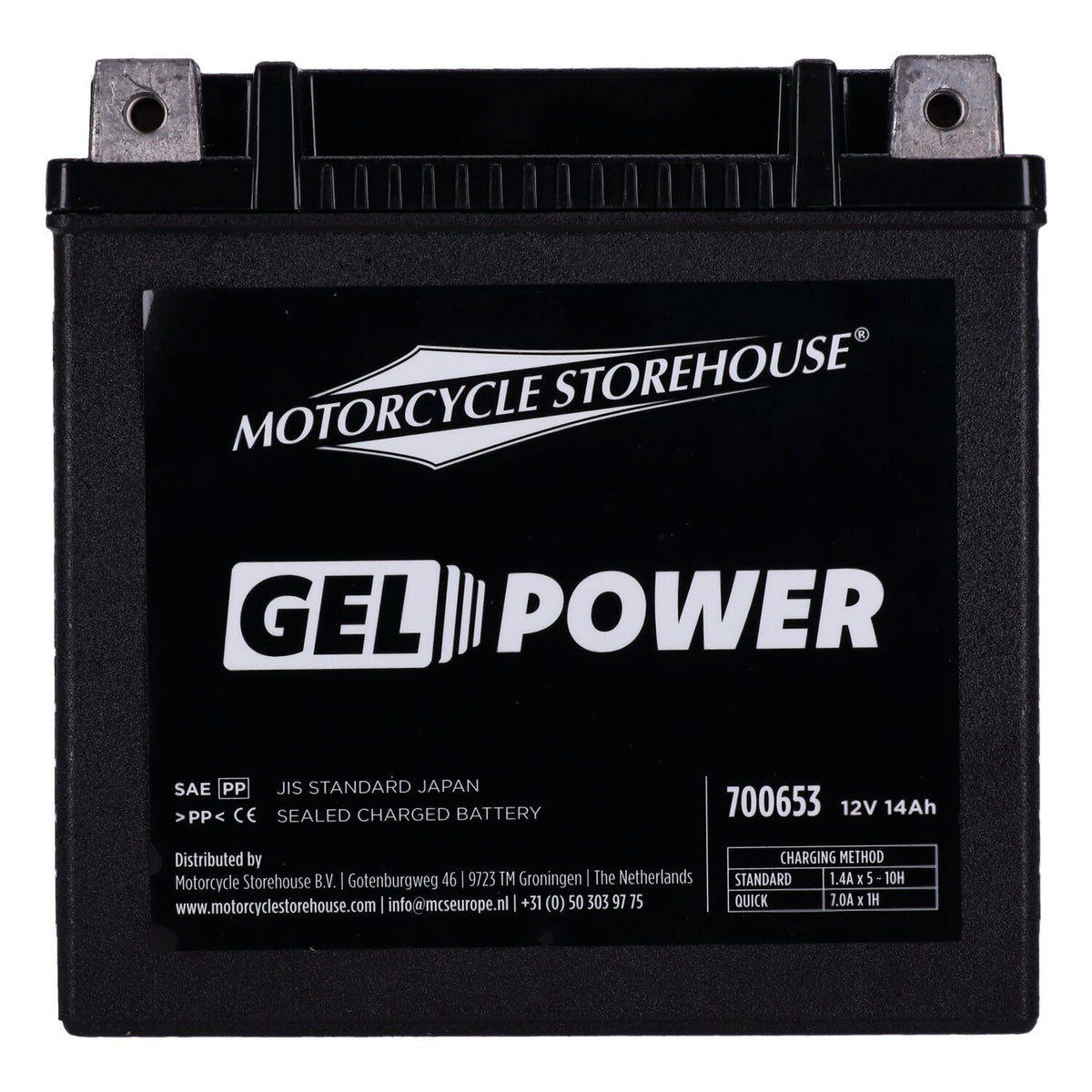 MCS Nano-Gel accu 12V 14Ah 260CCA – Sportster 2004-2022 & Sportster S – foto 3