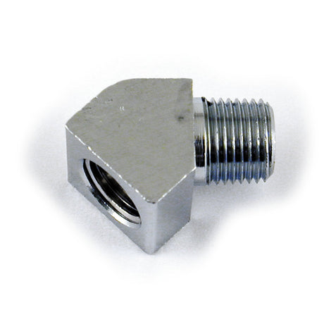 MCS adapter oliedrukmeter 45° chroom 1/8 NPT – Big Twin 1938-1999