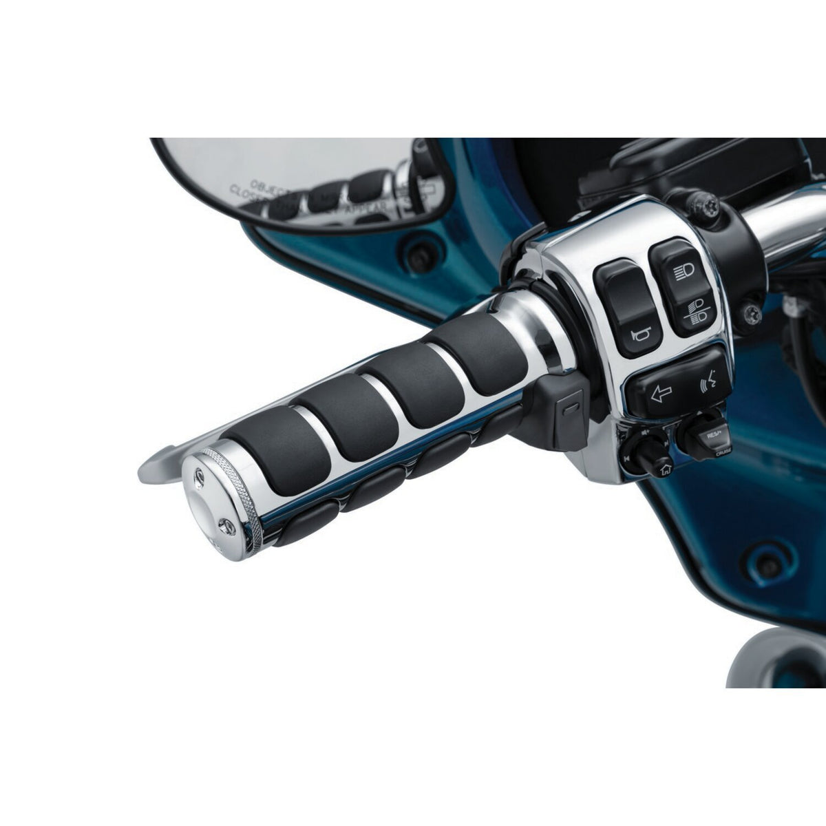 Kuryakyn ISO verwarmde handvatten chroom – Harley met e-throttle 2008+ – foto 2