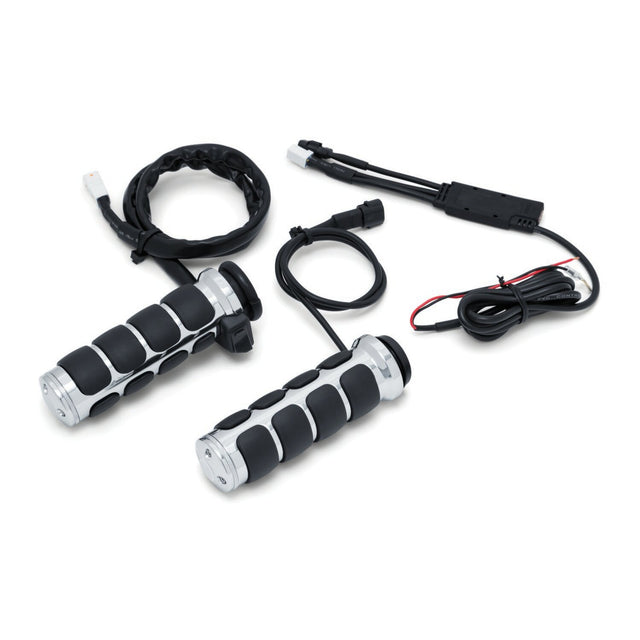 Kuryakyn ISO verwarmde handvatten chroom – Harley met e-throttle 2008+