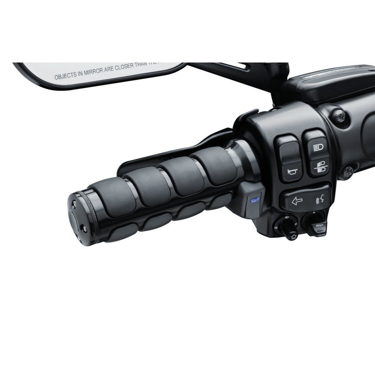 Kuryakyn ISO verwarmde handvatten glanzend zwart – Harley met e-throttle 2008+ – foto 3