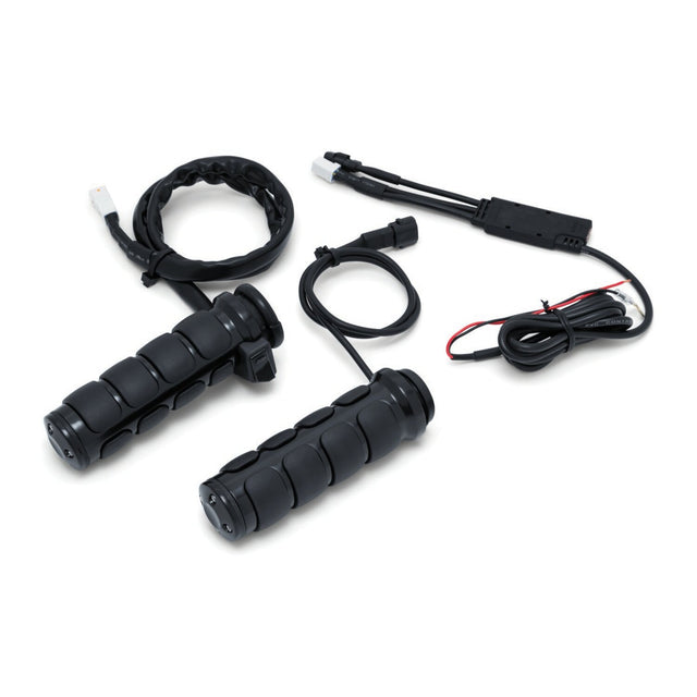 Kuryakyn ISO verwarmde handvatten glanzend zwart – Harley met e-throttle 2008+
